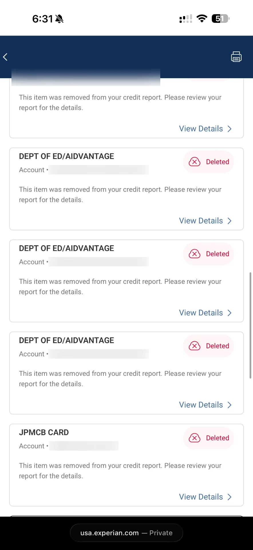 Client credit report proof 7